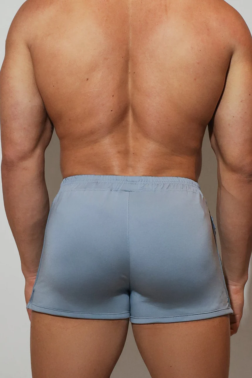 2" Side Split Booty Shorts - Glacier Grey