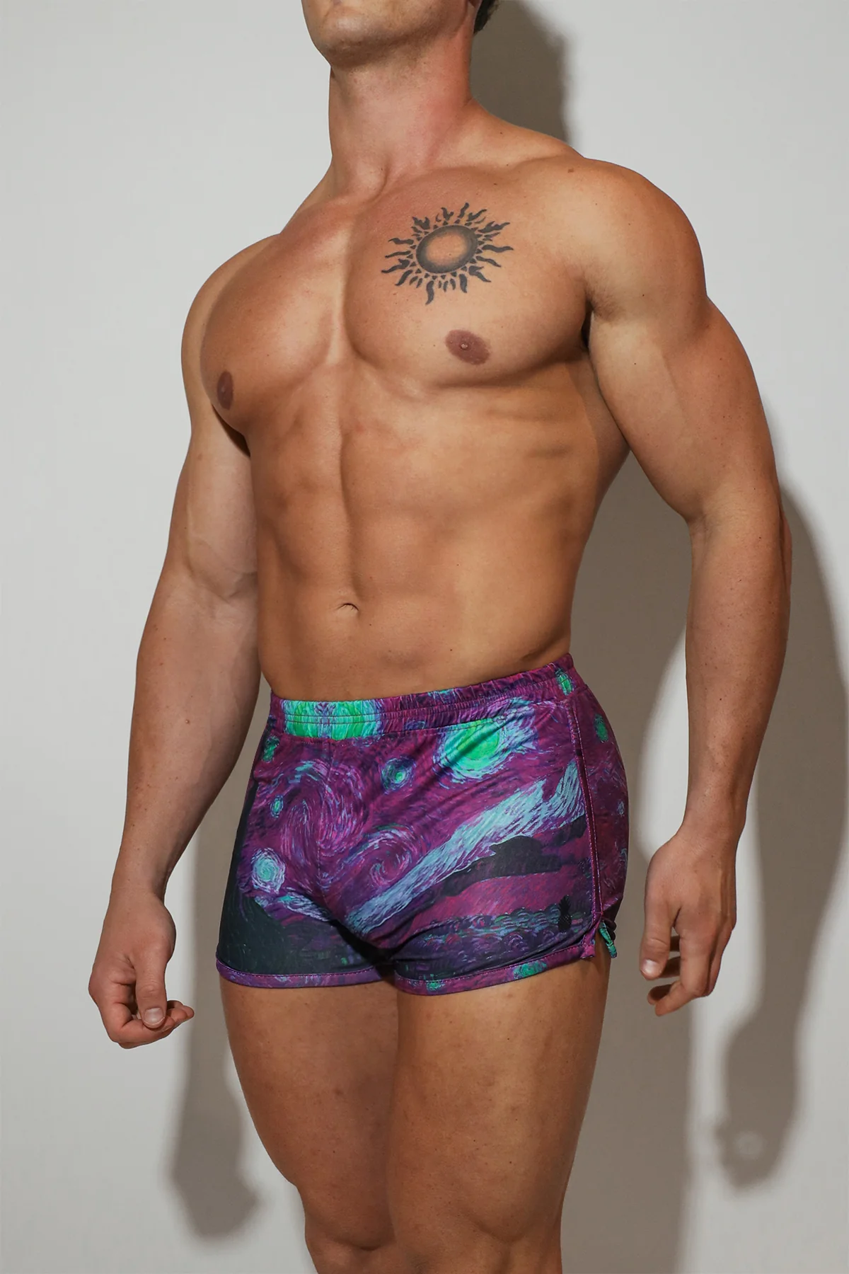 2" Side Split Booty Shorts - Starry Night - Image 3