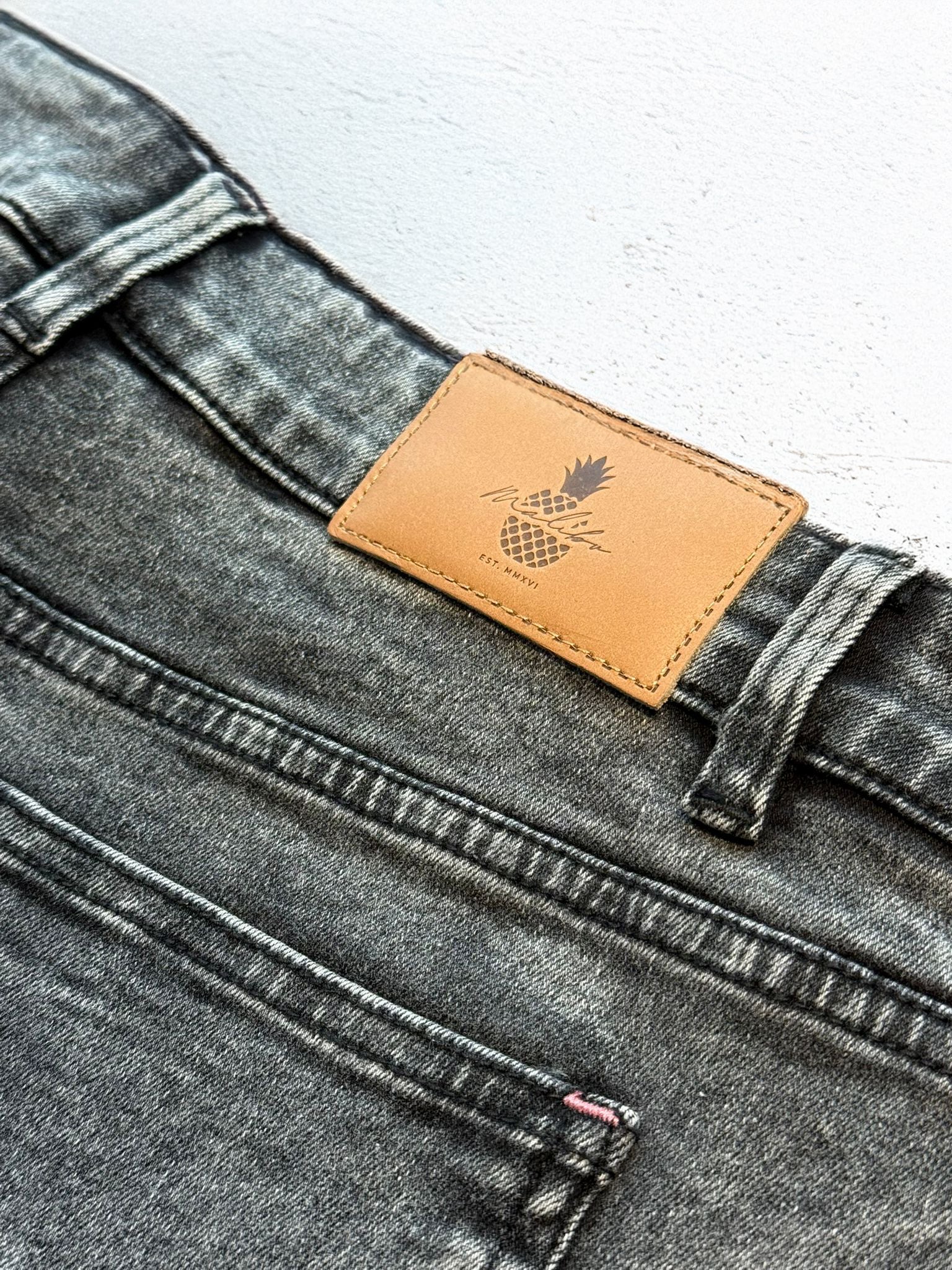 Acid Washed Distressed Booty Shorts  - Black - Image 3