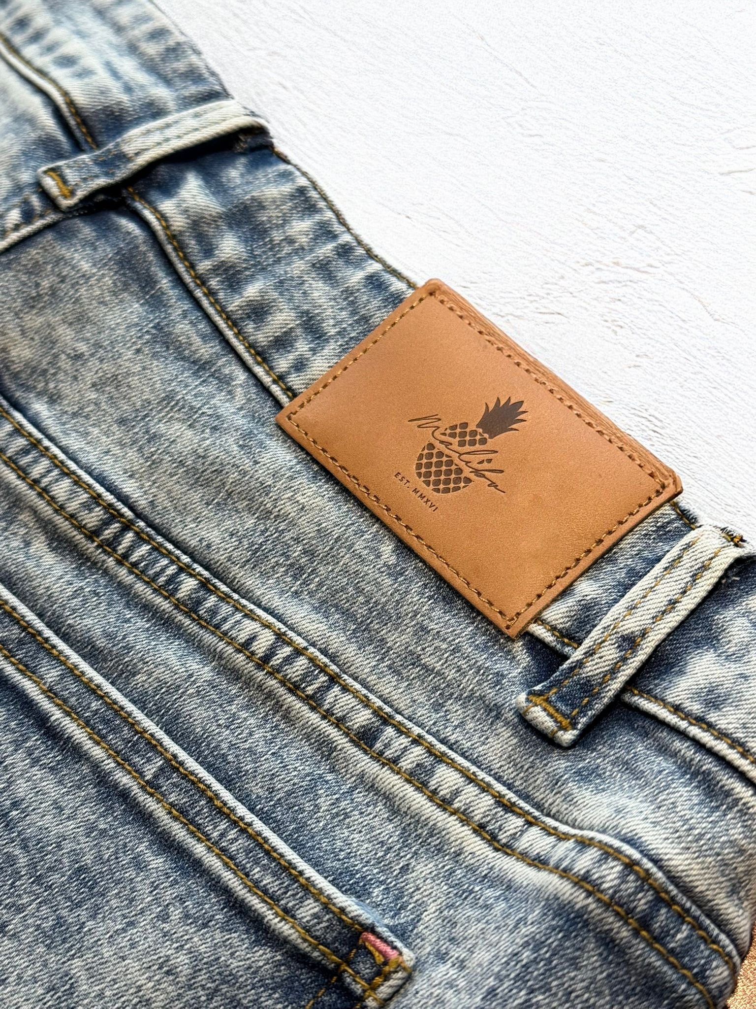 Acid Washed Distressed Booty Shorts  - Light Blue - Image 4