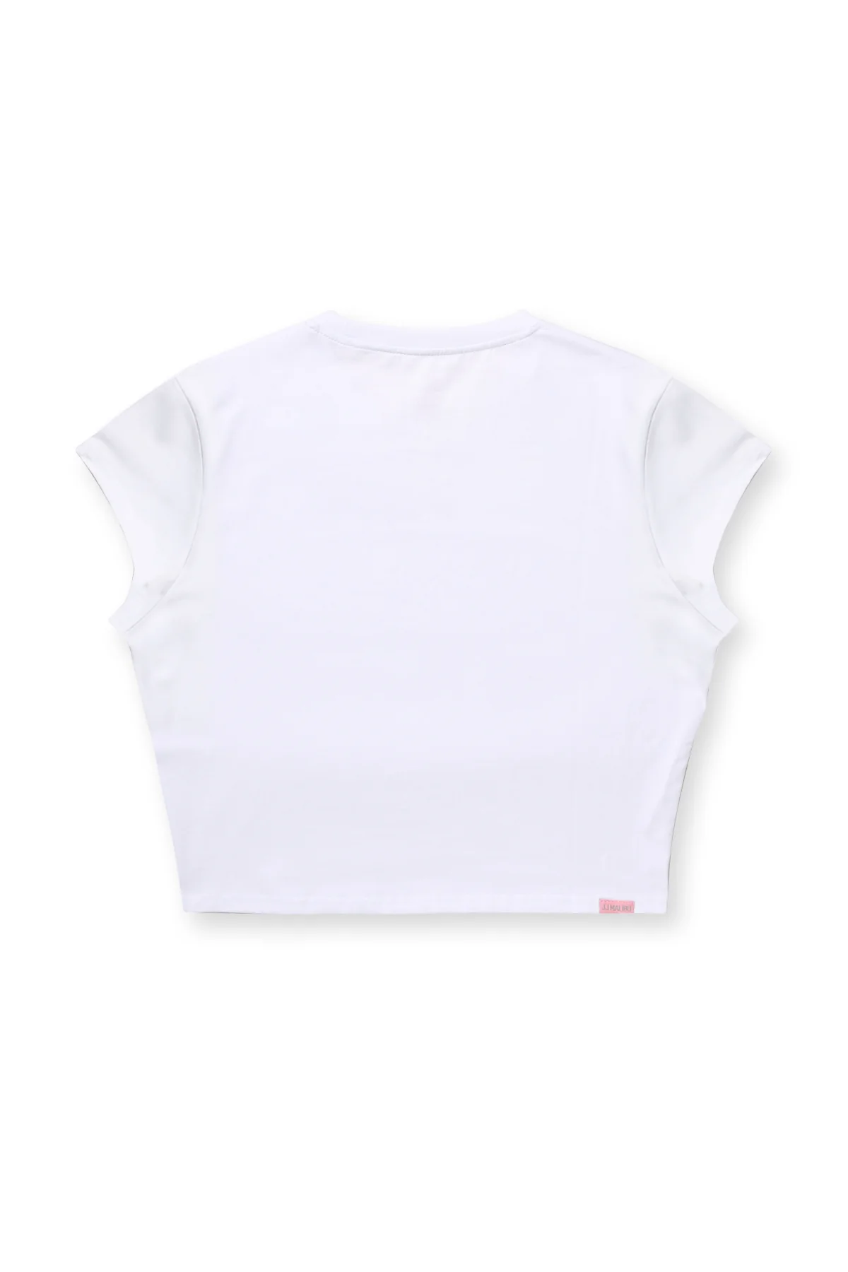 Muscle-Fit Crop Half-Sleeve Tee - White - Image 8