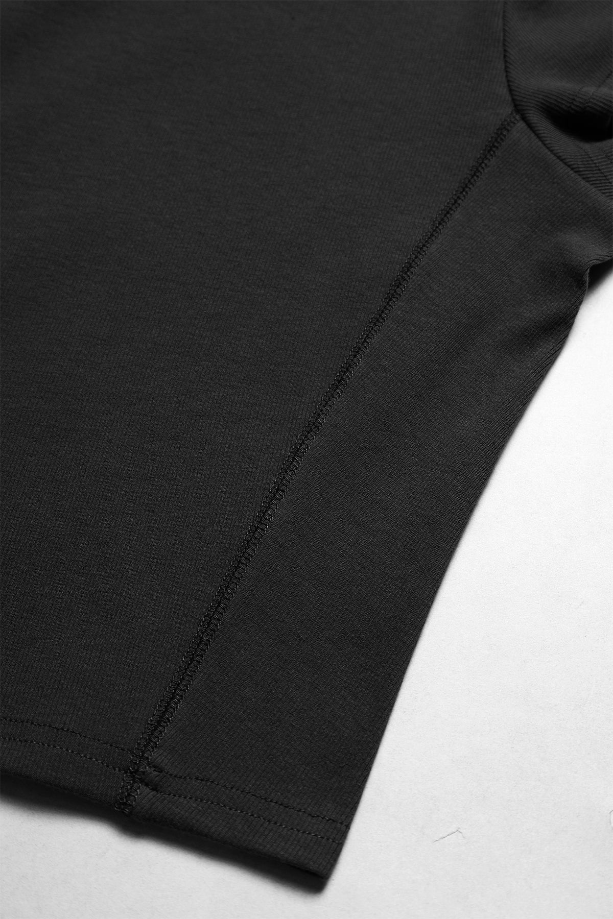 Cap Sleeve Rib Knit Crop Top - Black - Image 5