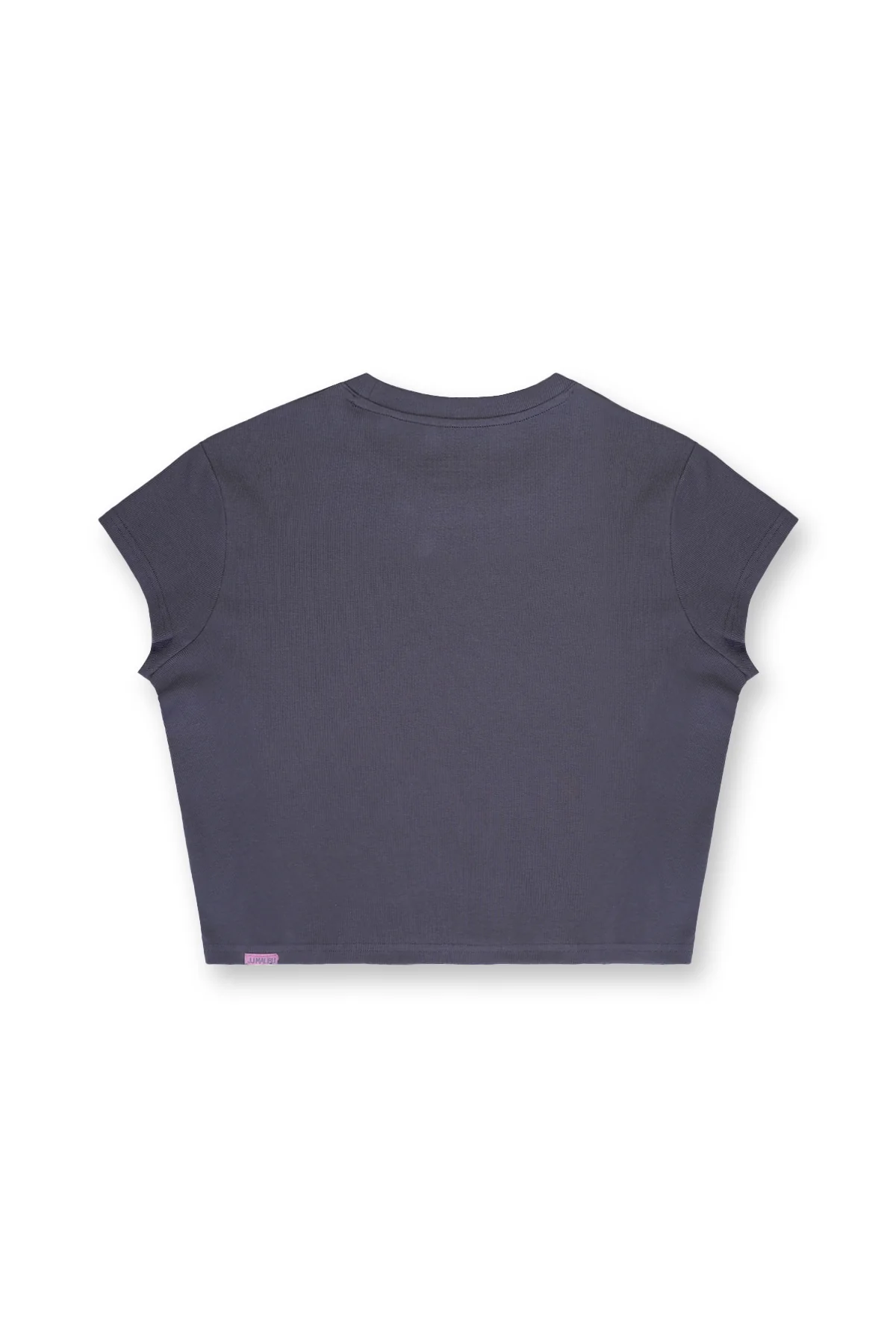 Cap Sleeve Rib Knit Crop Top - Storm Grey - Image 4