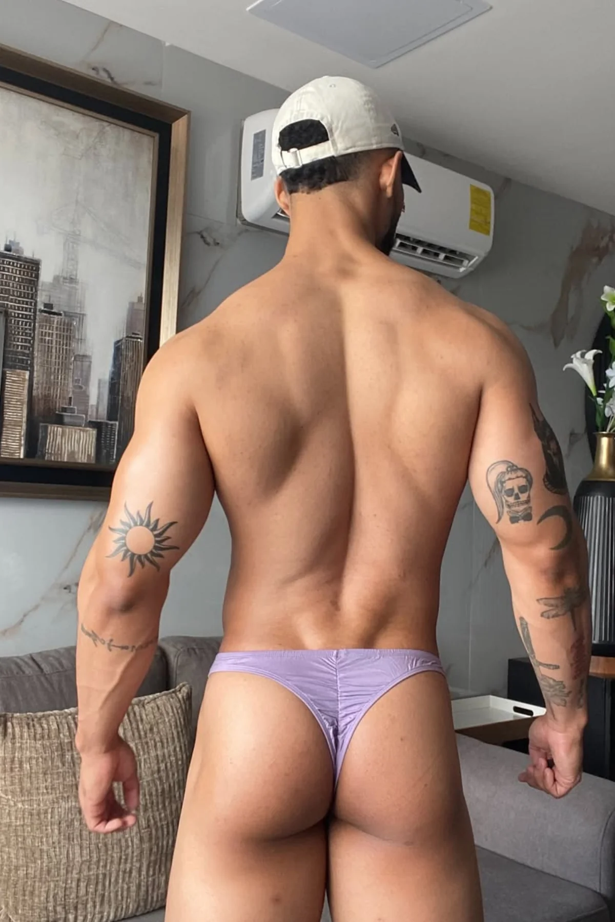 Premium Modal Scrunch-Back Thong - Dusty Lavendar - Image 7