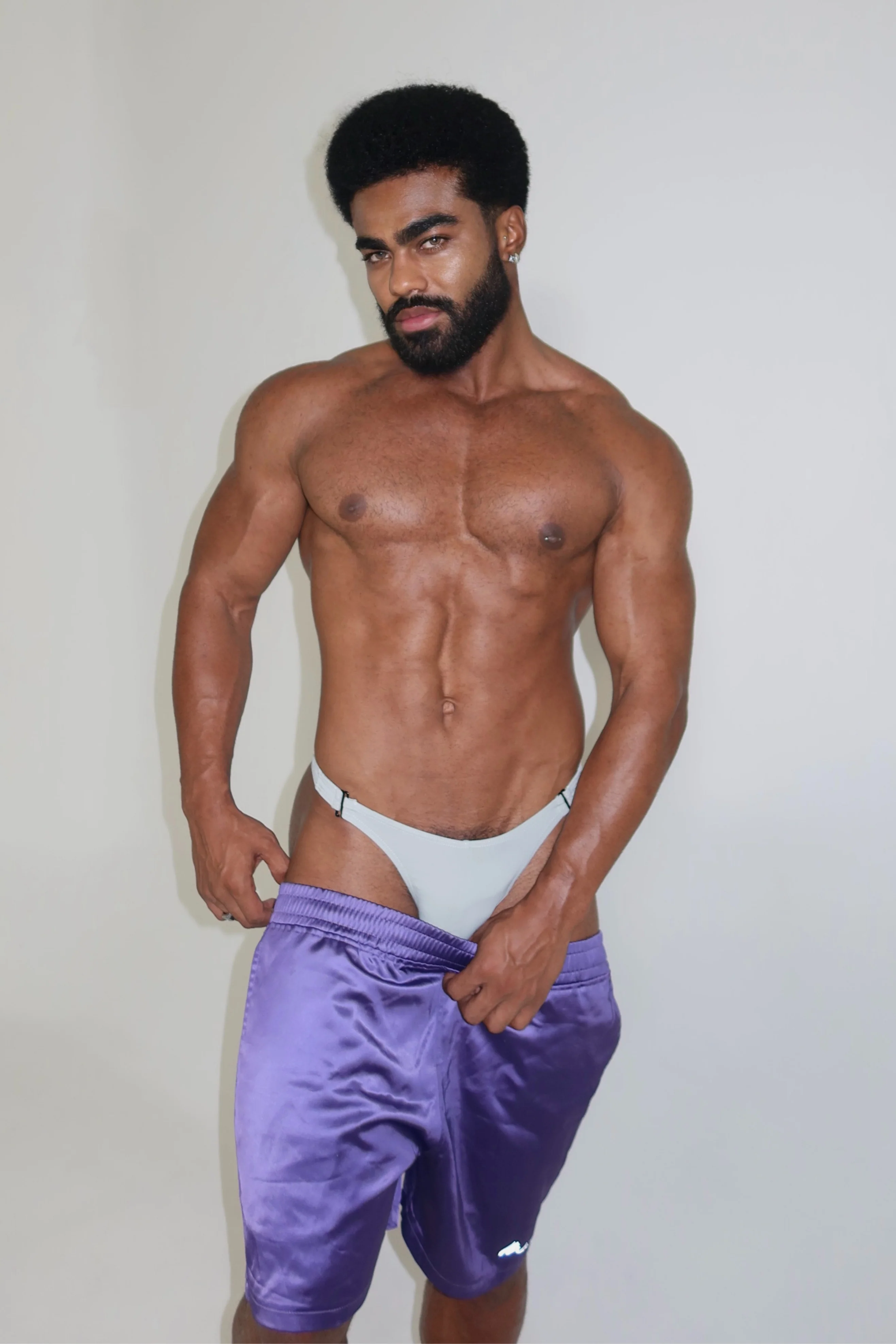 ShimmerFlex Active Shorts - Plum - Image 3