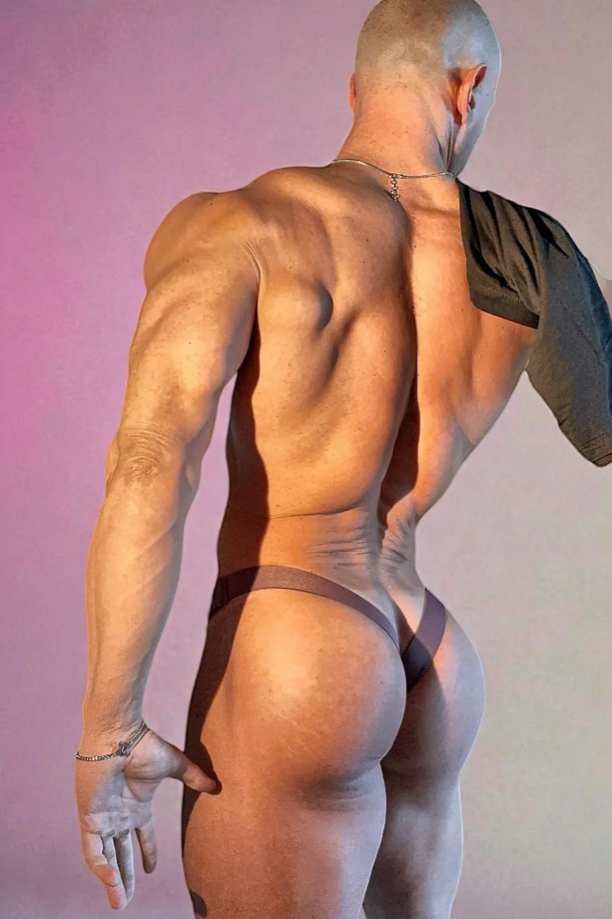Deep Back V Jockstrap - Maroon - Image 10