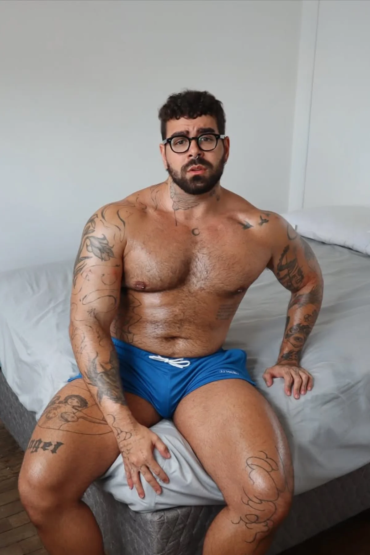 For-the-Night 2" Gym Short Shorts with Drawstring - Solid Blue - Image 7
