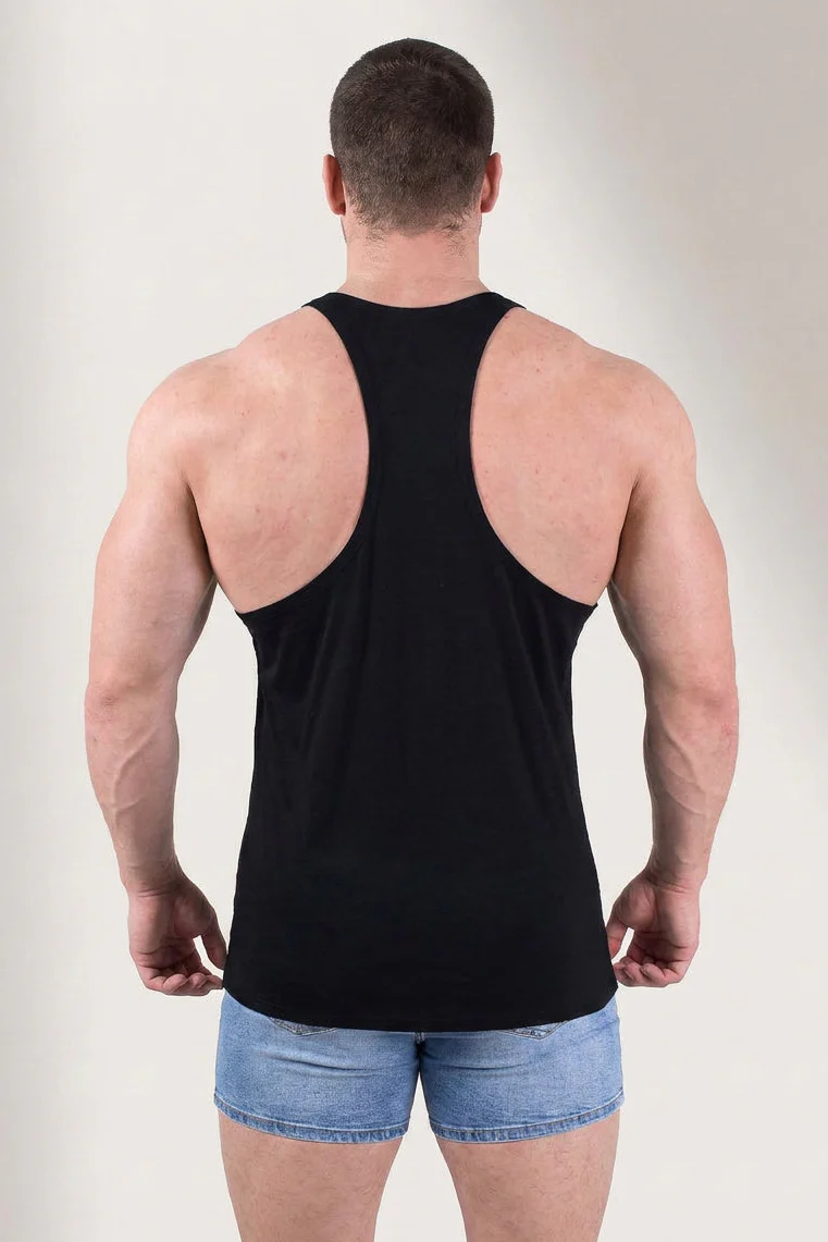 Gym Bae Classic Workout Stringer - Black - Image 4