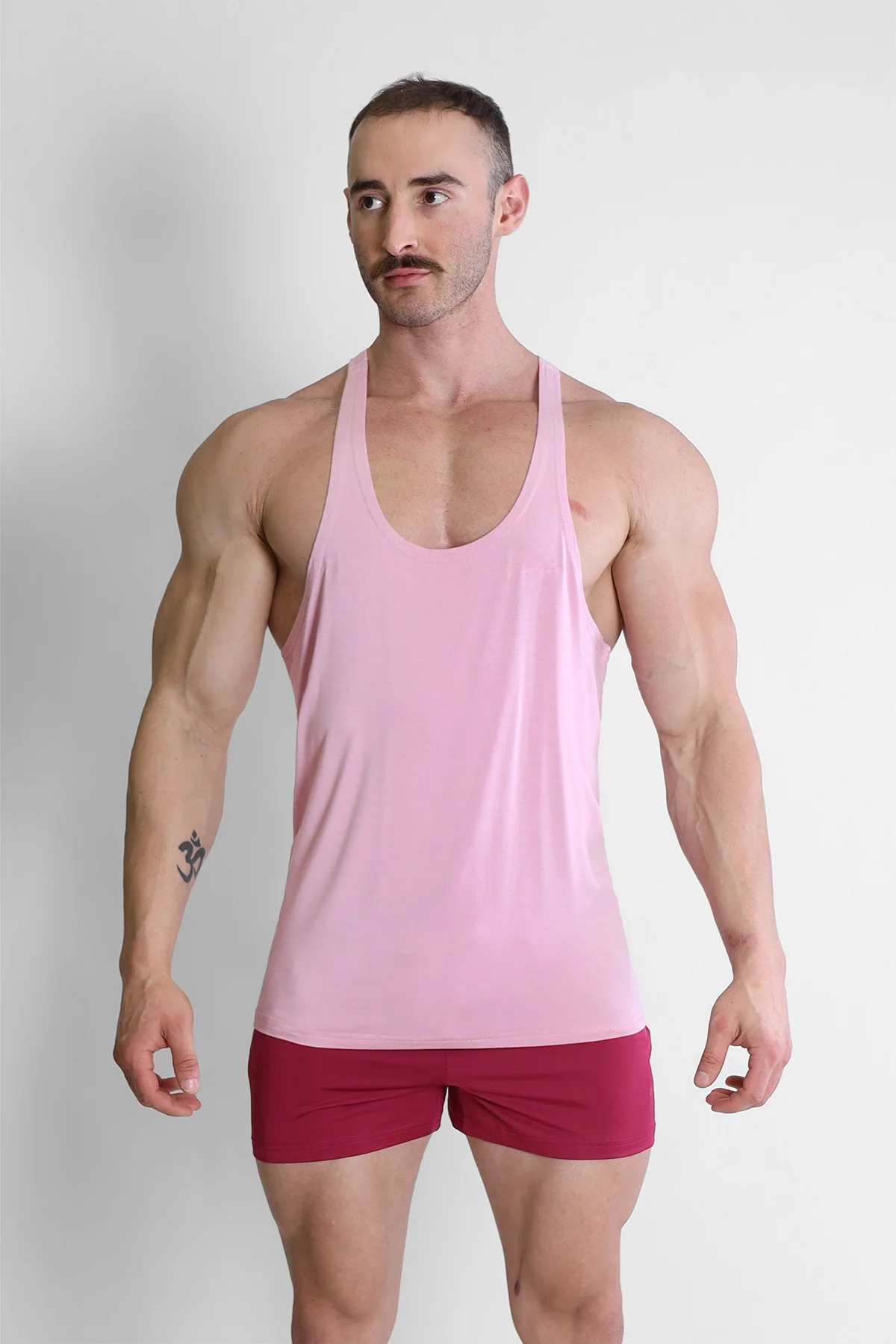 Gym Bae Classic Workout Stringer - Dusty Pink