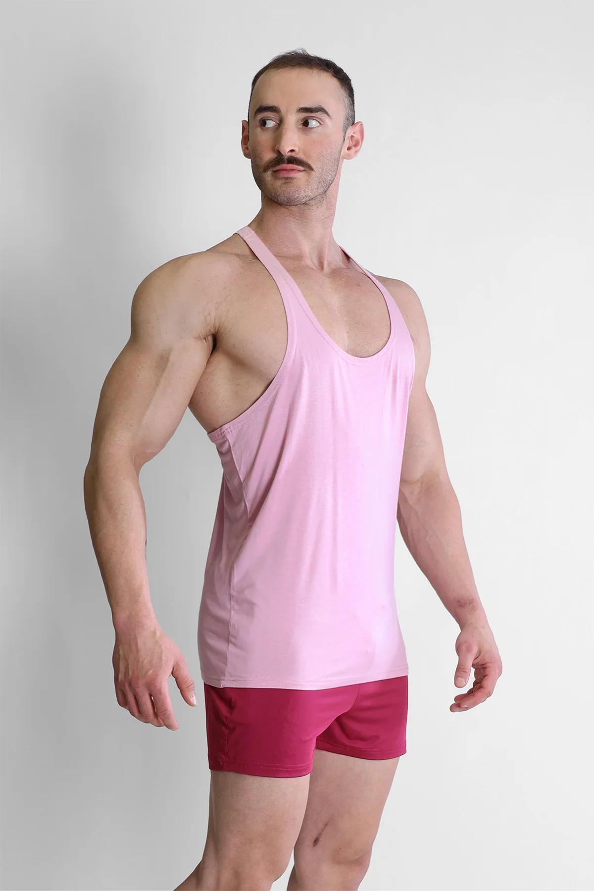 Gym Bae Classic Workout Stringer - Dusty Pink - Image 2