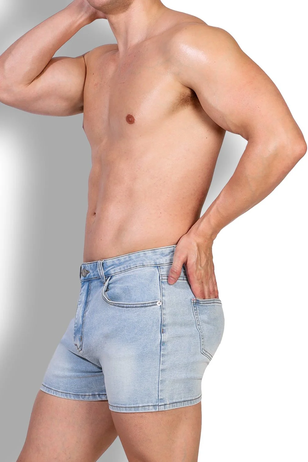 In-Your-Dreams 3.5" Denim Short Shorts - Sky Blue - Image 4