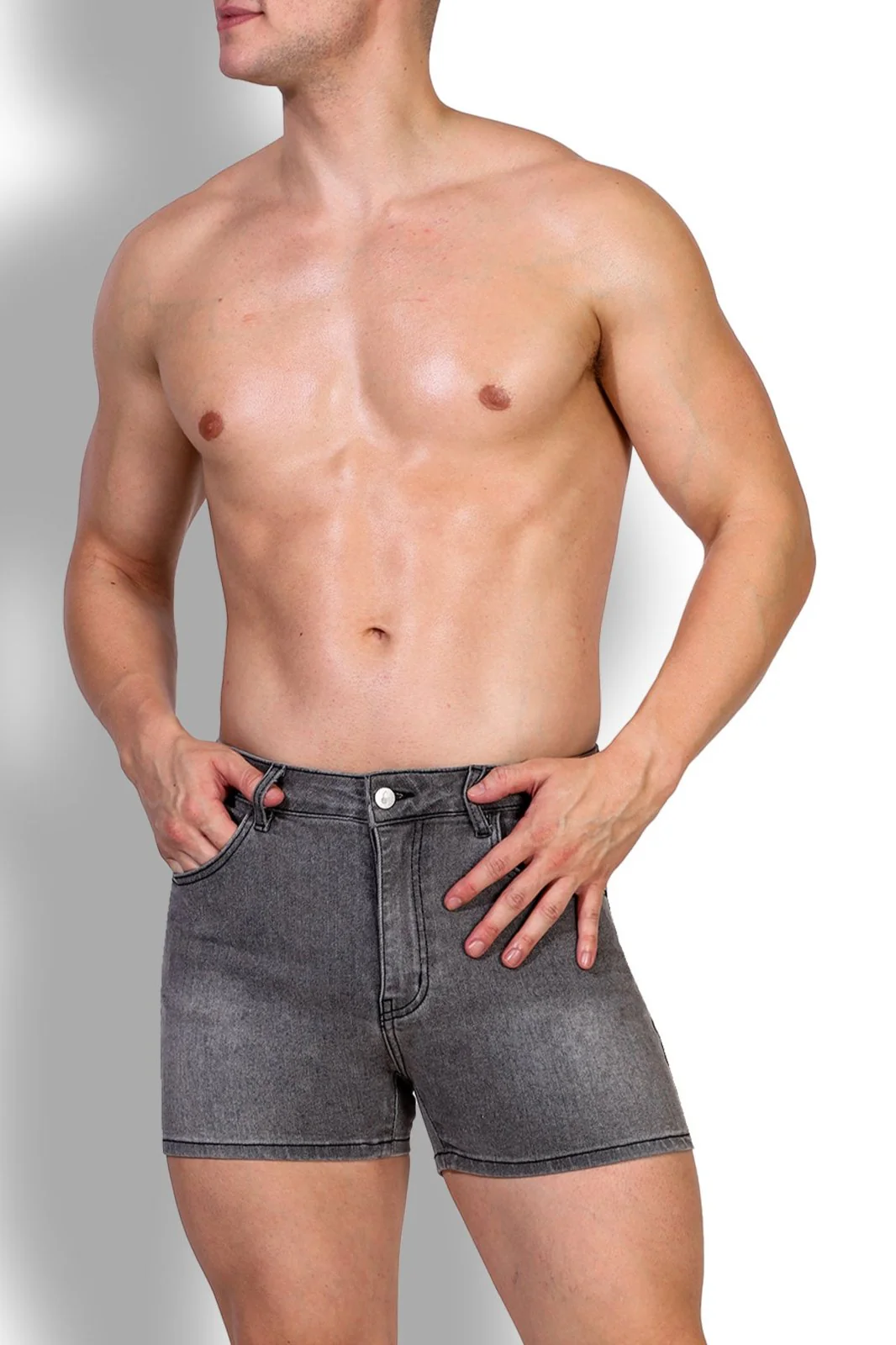 In-Your-Dreams 3.5" Denim Short Shorts - Steel Grey - Image 4