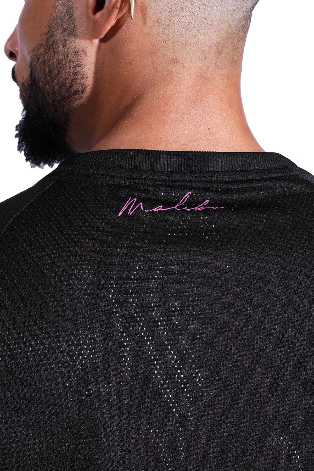 Jersey Mesh Cropped T-Shirt - Midnight Black - Image 5