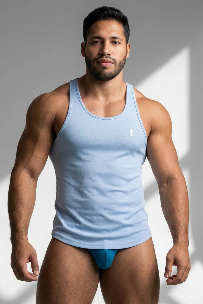 JJ Cool-Dry Gym Stringer - Sky Blue - Image 2