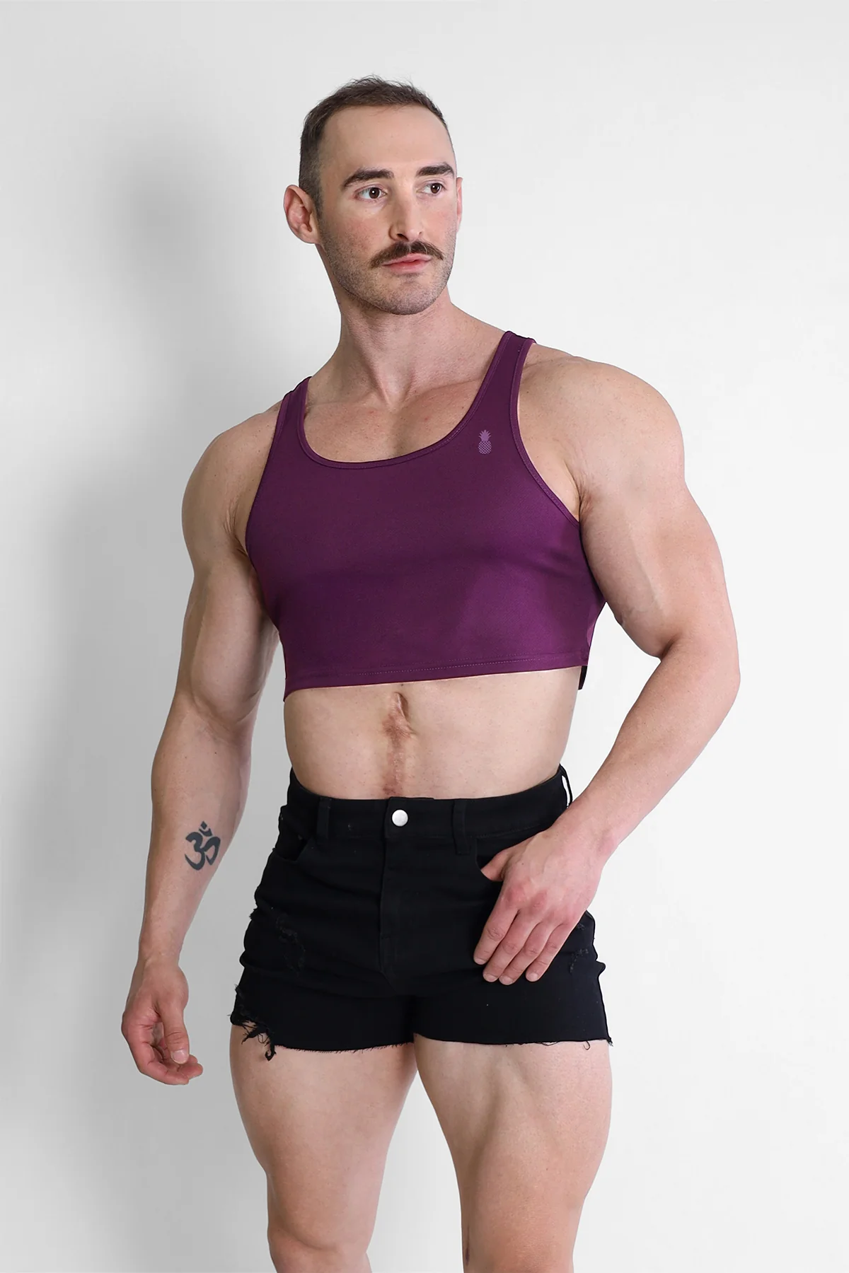 JJ Dry-Cool Crop Tank Top- Purple - Image 3
