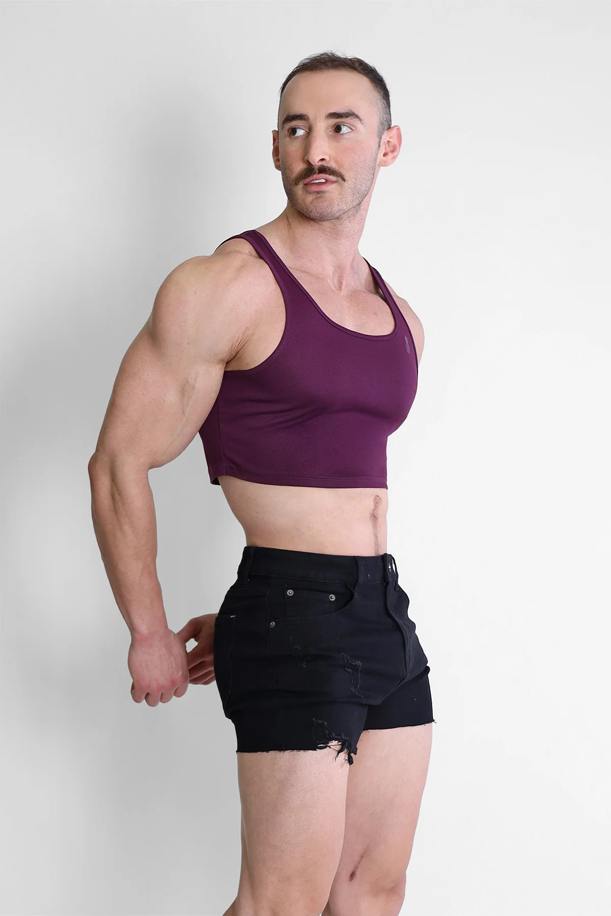 JJ Dry-Cool Crop Tank Top- Purple - Image 5