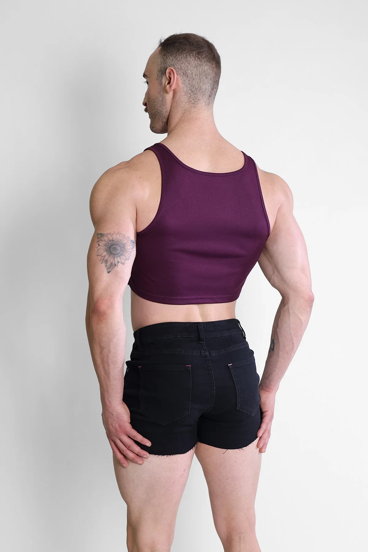 JJ Dry-Cool Crop Tank Top- Purple - Image 6