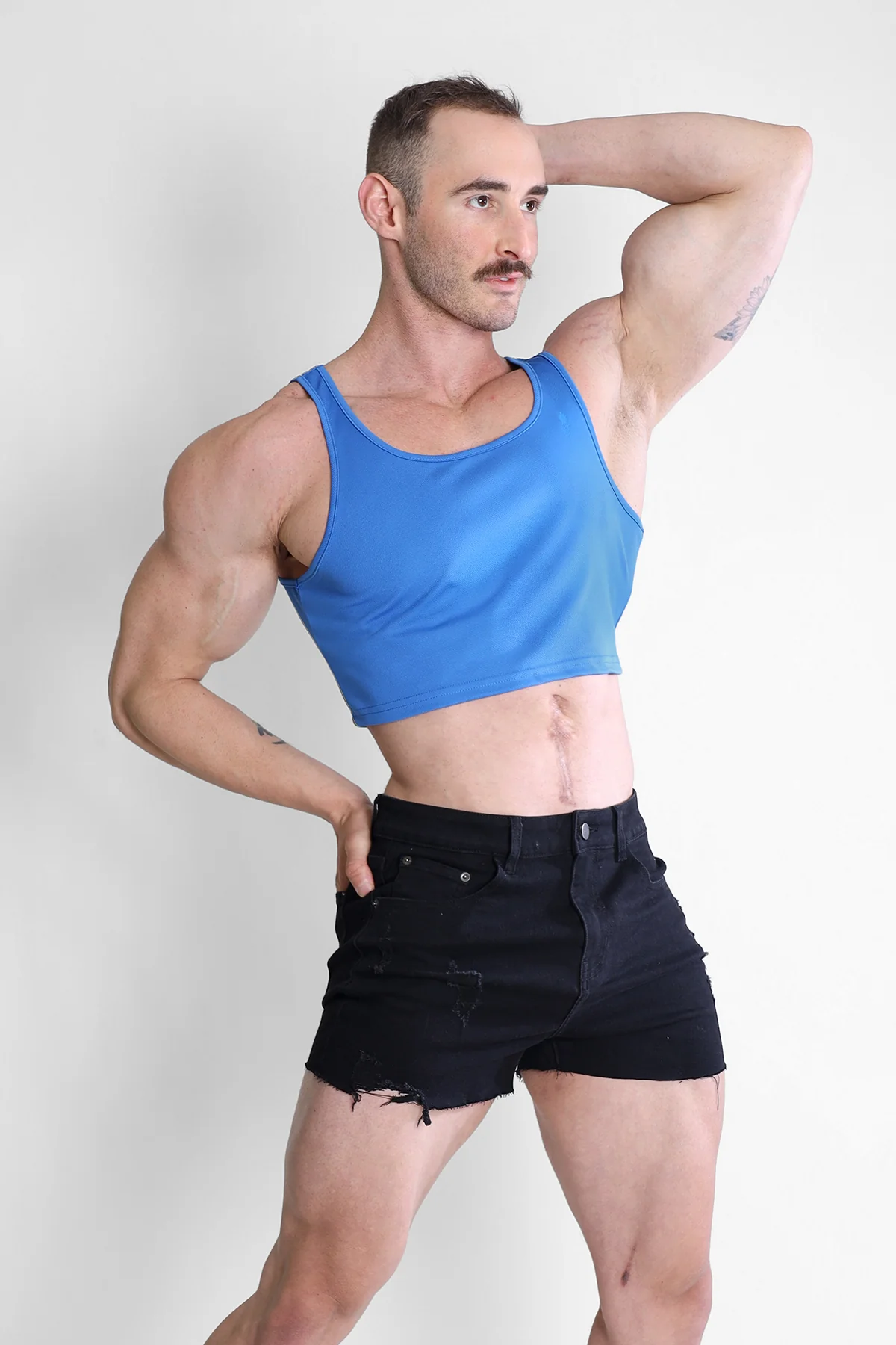 JJ Dry-Cool Crop Tank Top - Royal Blue - Image 4