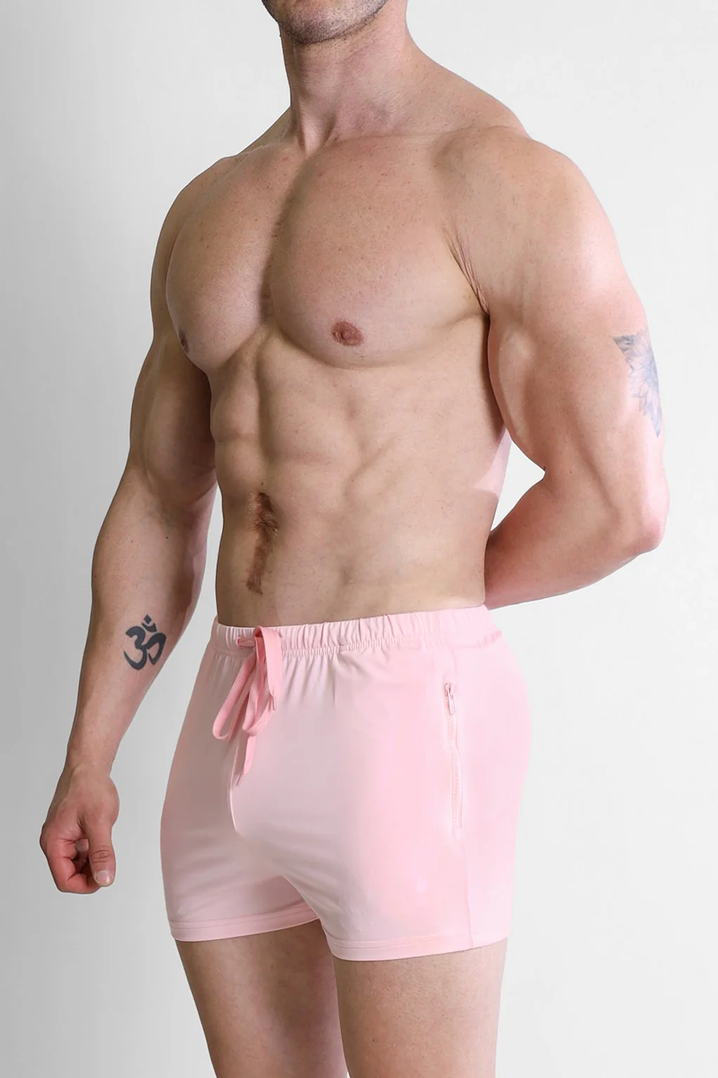 Karma 2" Short Shorts with Zipper Pockets - Baby Pink - Image 2