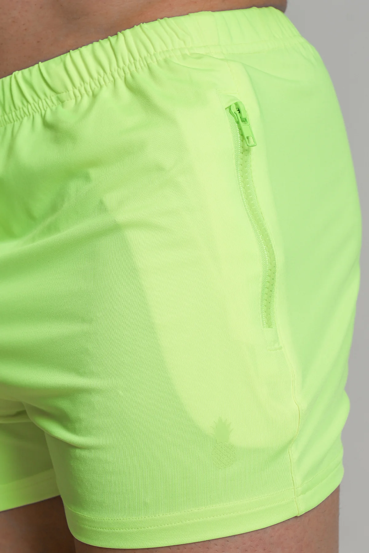Karma 2" Short Shorts with Zipper Pockets - Neon Yellow - Image 3
