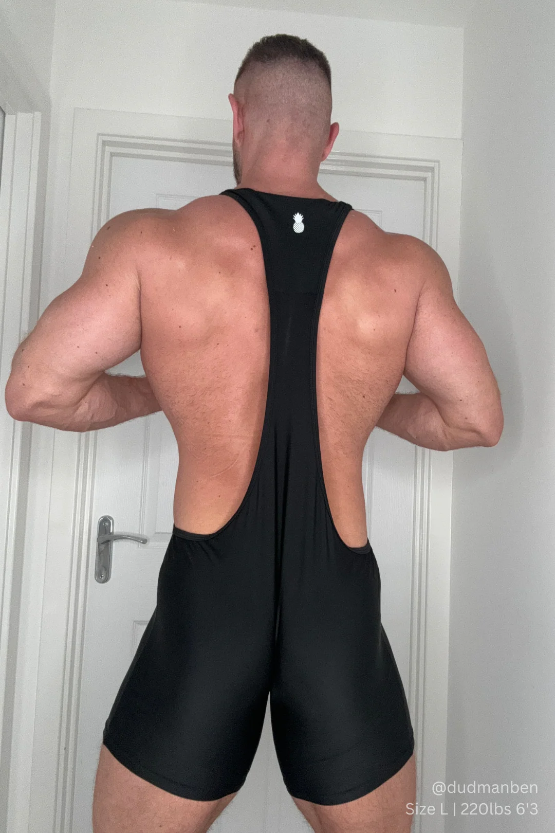 Men's Athletic Wrestling Singlet Bodysuit  - Obsidian - Image 10