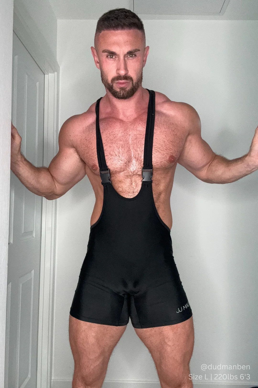 Men's Athletic Wrestling Singlet Bodysuit  - Obsidian - Image 9