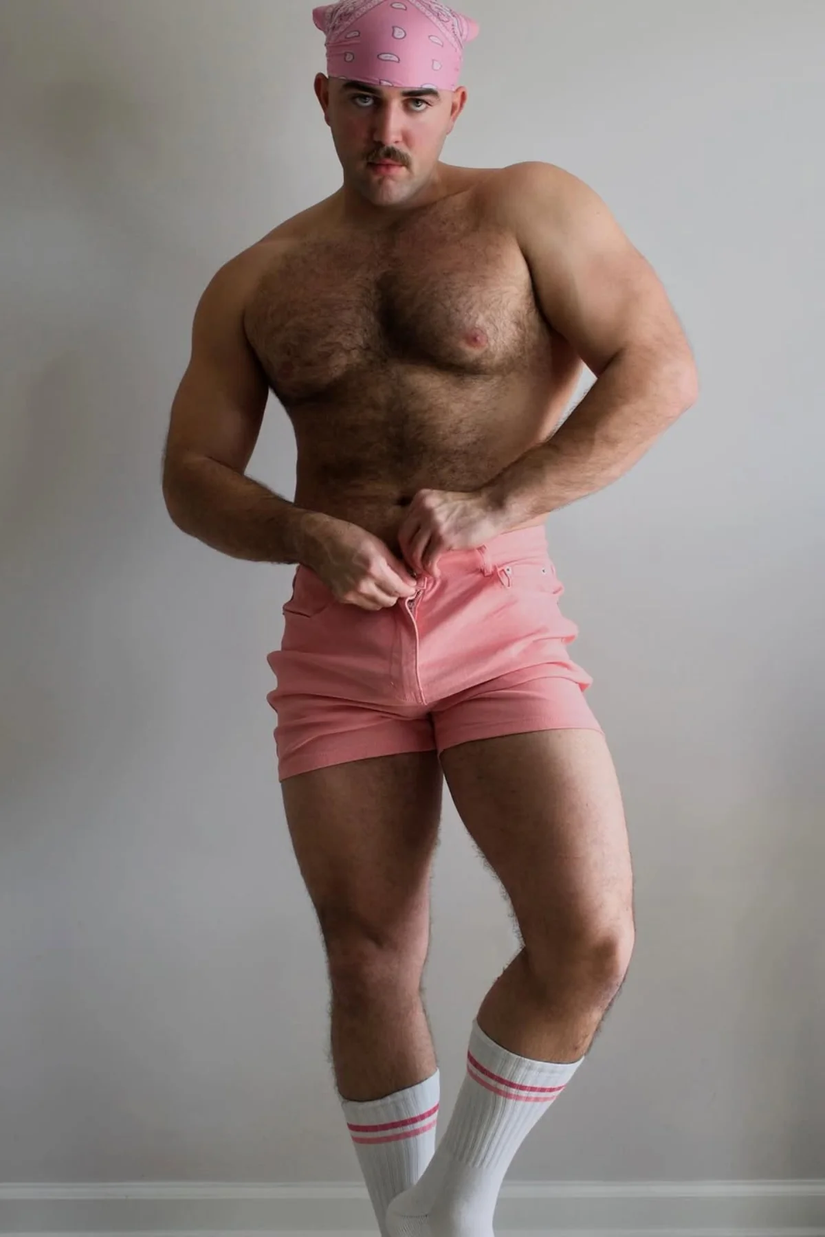 Men's Color Pop 3.5'' Denim Shorts - Hot Pink - Image 7