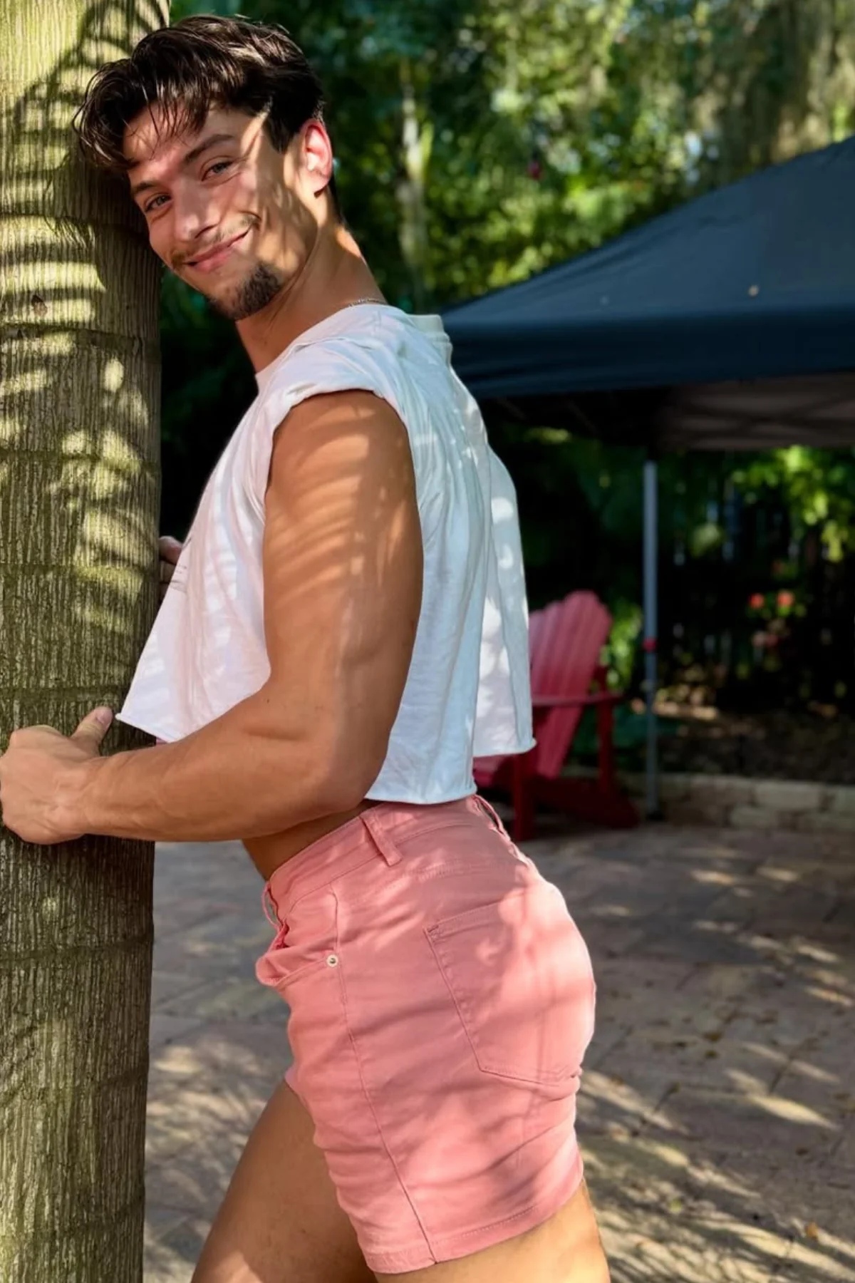 Men's Color Pop 3.5'' Denim Shorts - Hot Pink - Image 8
