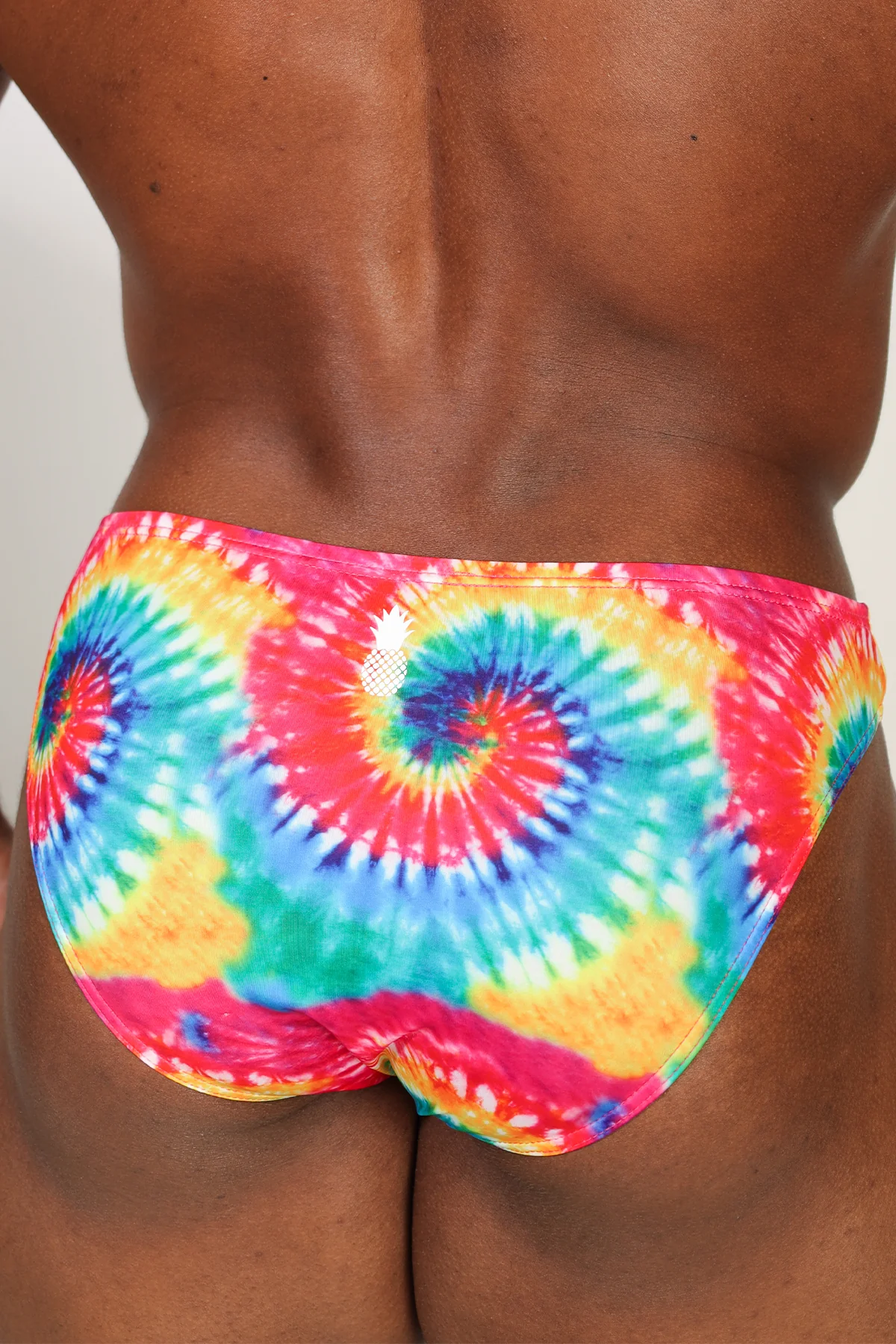 Men's Slimmer Bulge Briefs - Rainbow Tie Dye - Image 5