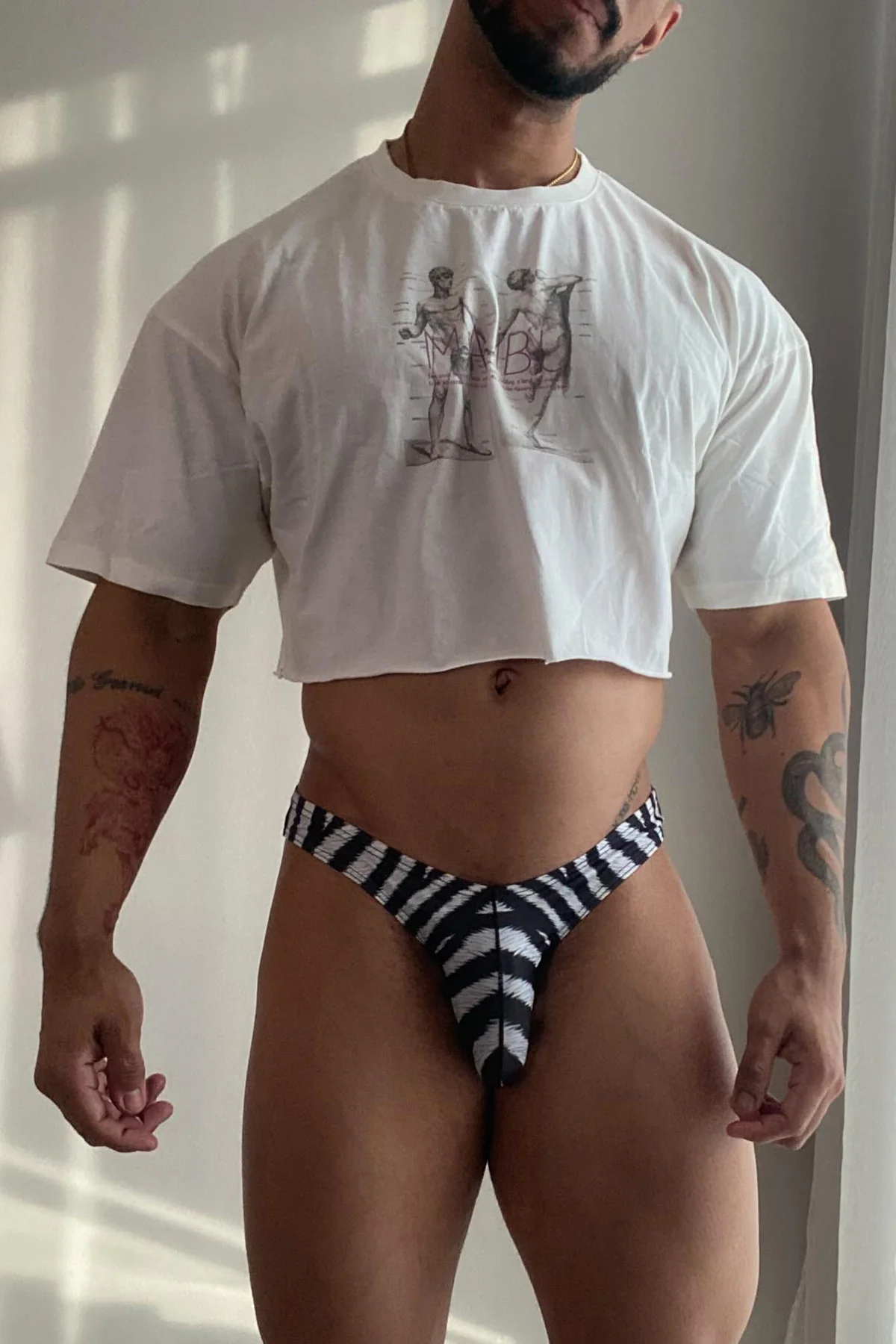 Men's Slimmer Bulge Briefs - Zebra Print - Image 7