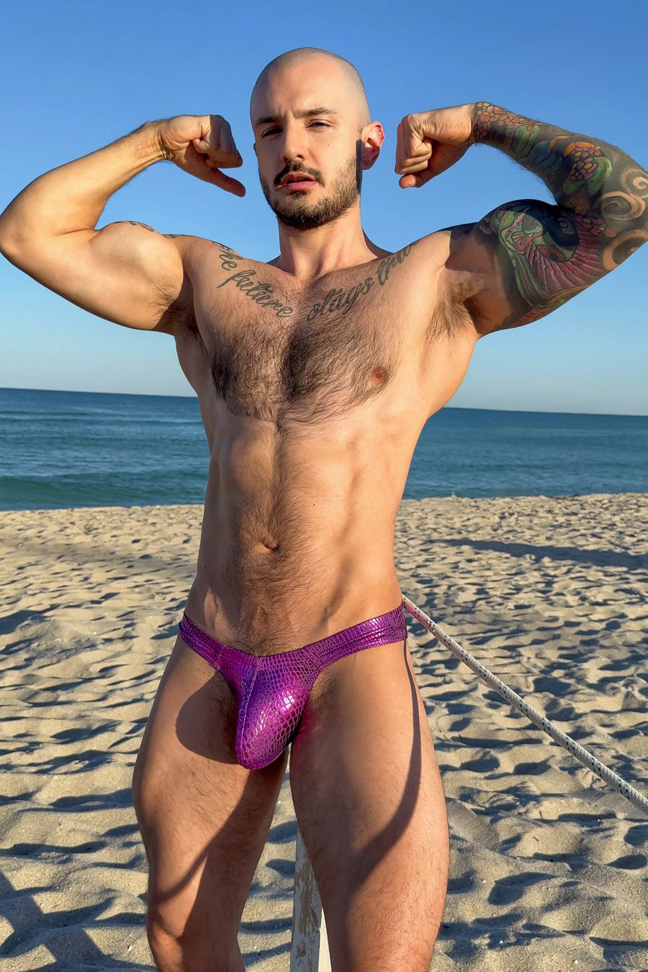 Metallica Men's Thong with Bulge Pouch - Hot Pink Croc - Image 8