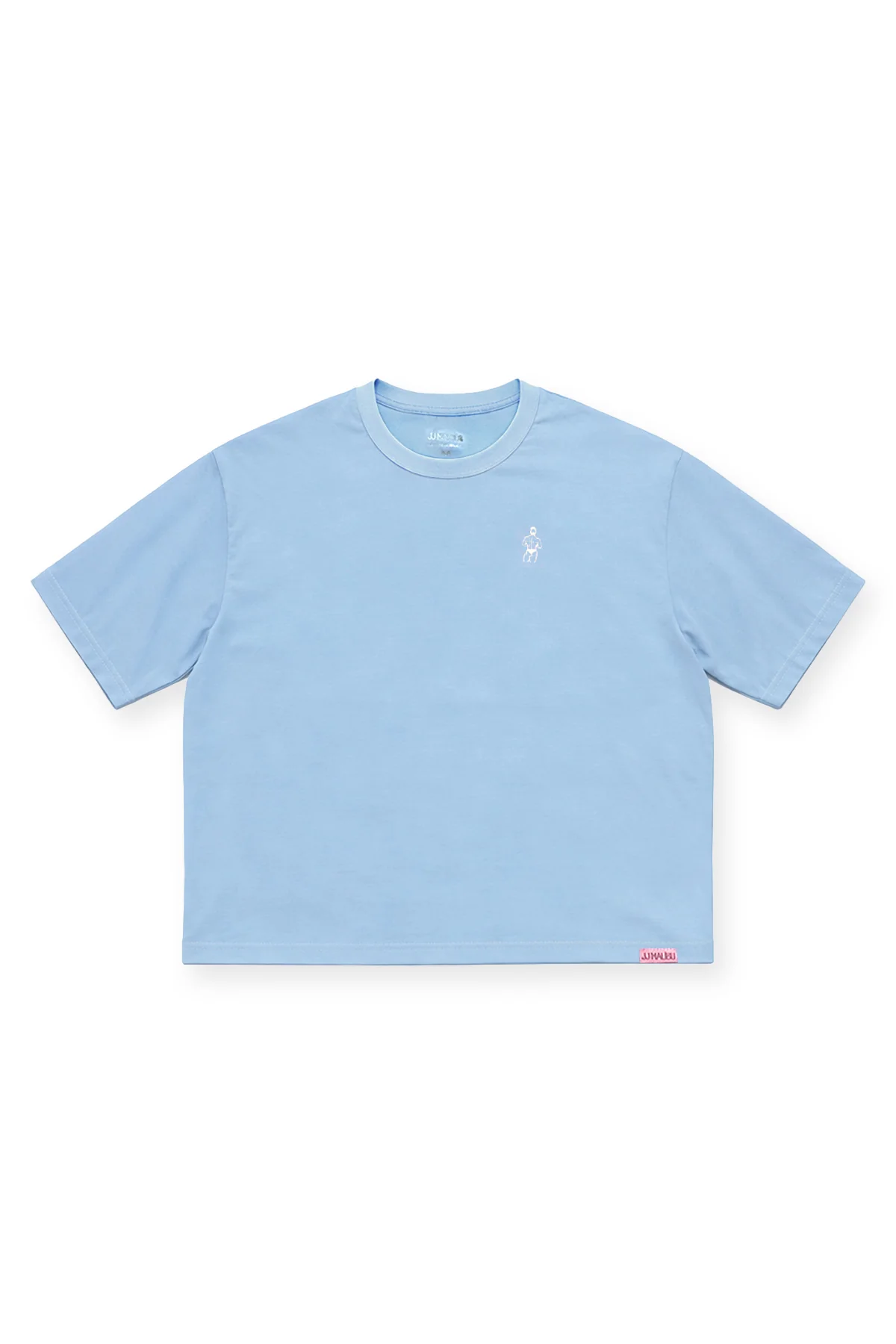 Oversized Relaxed Crop Top - Baby Blue - Image 6