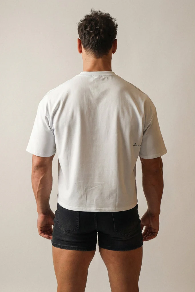 Oversized Relaxed Crop Top - Ivory - Image 4