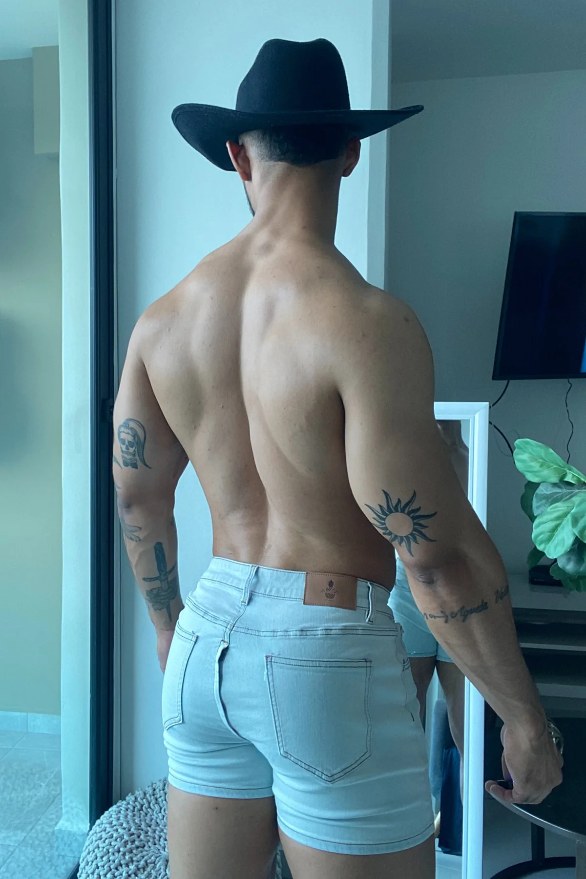 Peek-A-Boo Denim Shorts - Sky Blue - Image 6