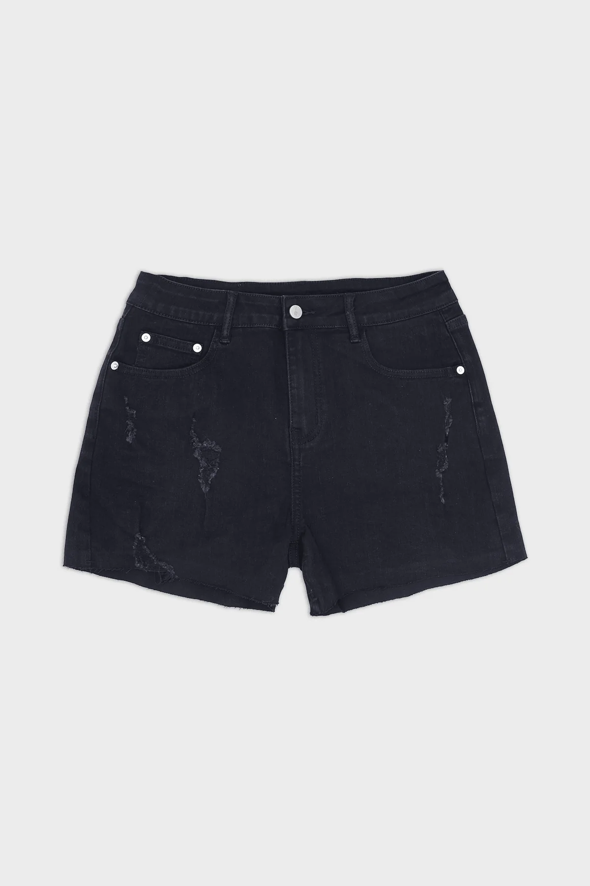 Rockstar Raw Cut 2.5" Denim Short Shorts - Black - Image 4