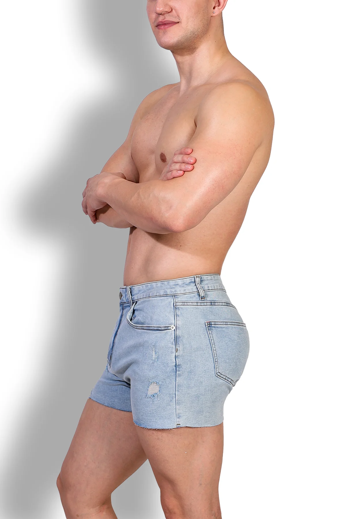 Rockstar Raw Cut 2.5" Denim Short Shorts - Capri Blue - Image 11