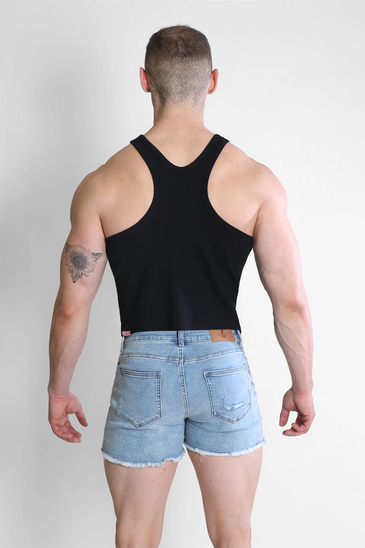 Scooped Racer V Tank Top - Black - Image 2
