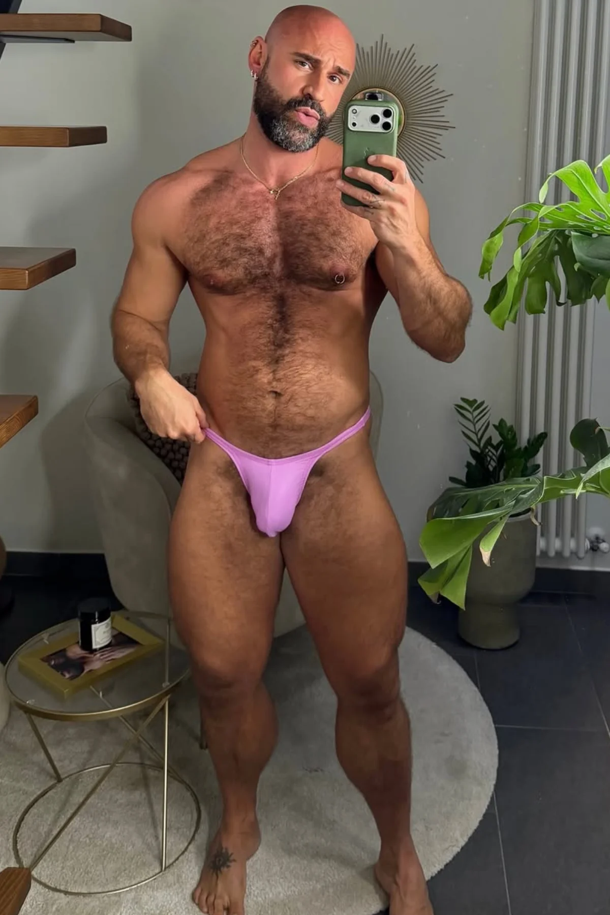 Soft Vegan Leather Scrunch-Butt Briefs - Pink - Image 2