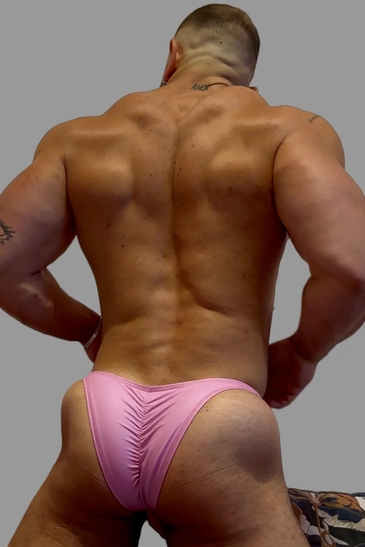 Soft Vegan Leather Scrunch-Butt Briefs - Pink - Image 4