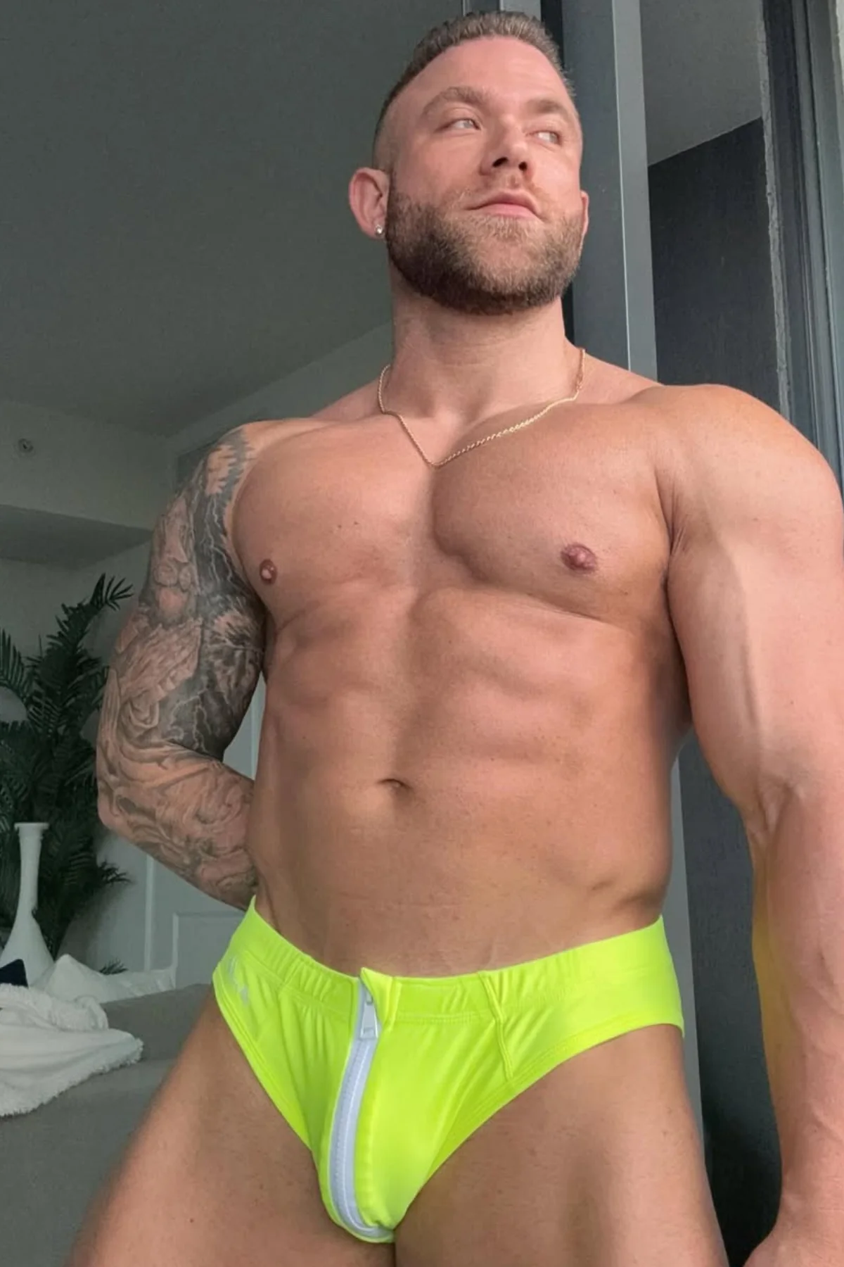 Unzip Me Swim Briefs - Neon Yellow - Image 7
