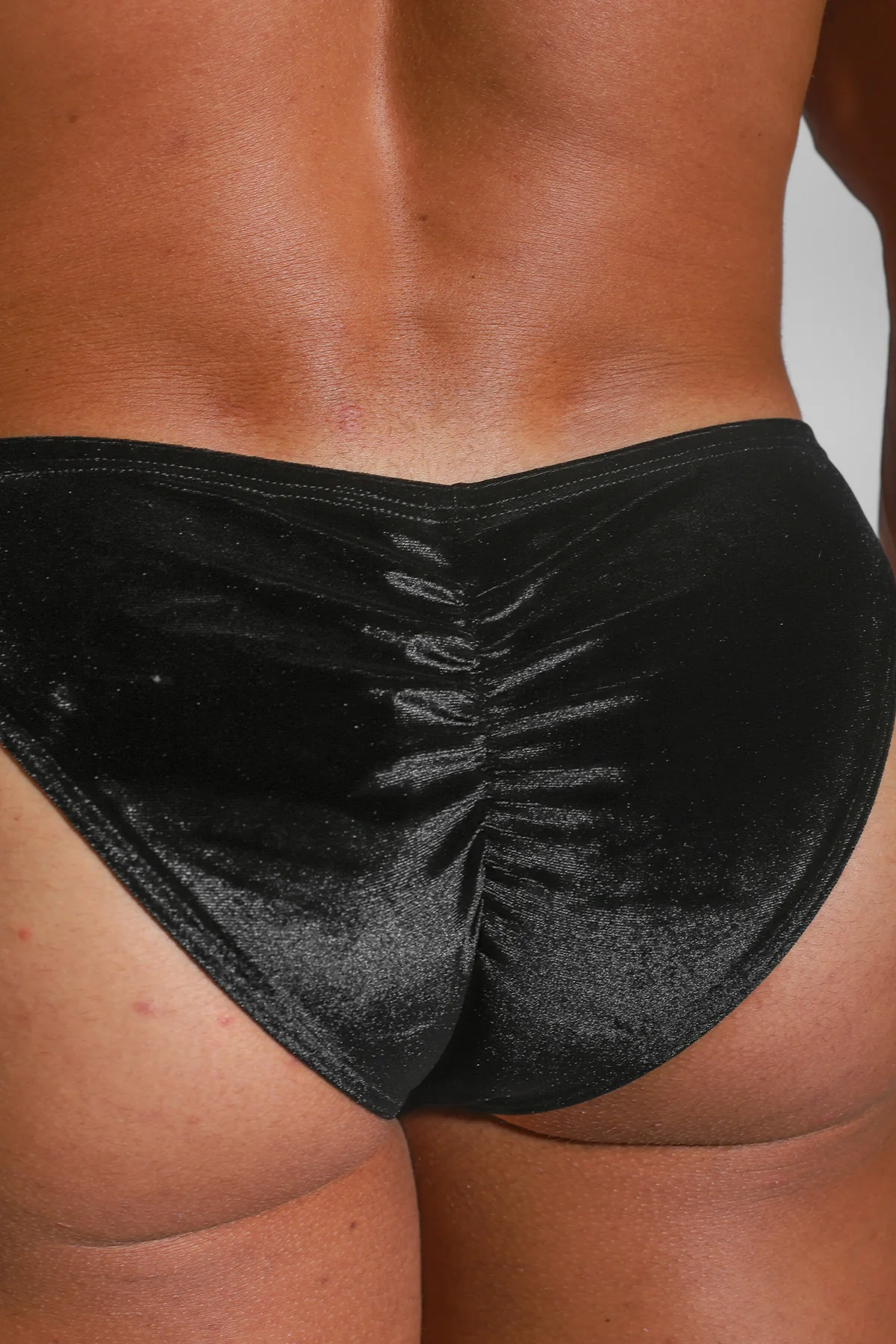 Velvety Scrunch-Butt Bikini Briefs - Onyx Black - Image 2