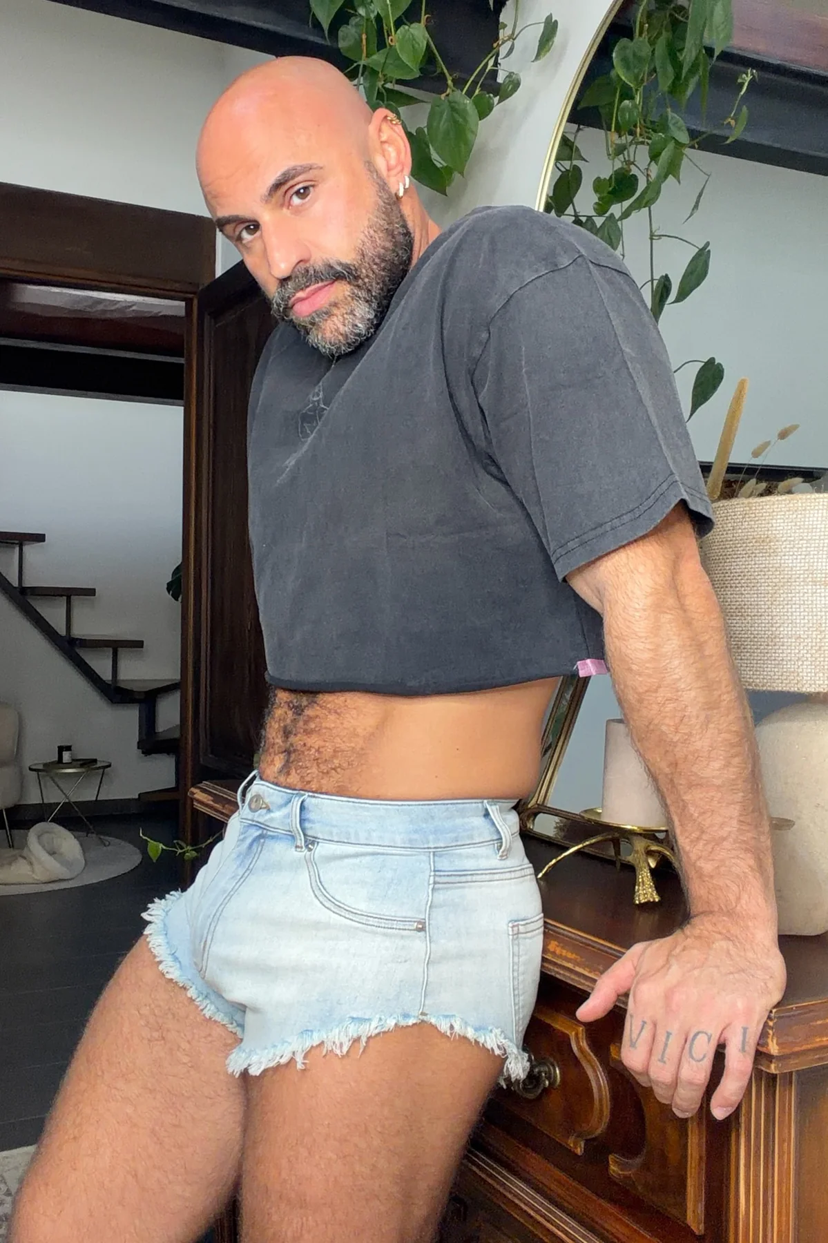 Vintage-Washed Drop-Shoulder Crop Tee - Beefcake - Image 4