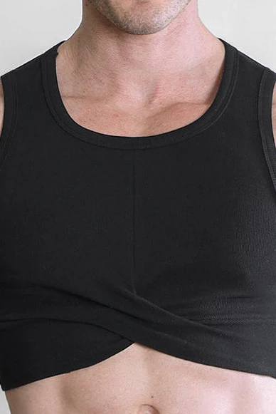 Wrapped Up Ribbed Crop Tank - Black - Image 6